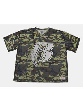 Ruff Ryders Mens Official DMX Collab Camo Mesh Football Jersey New 2XL